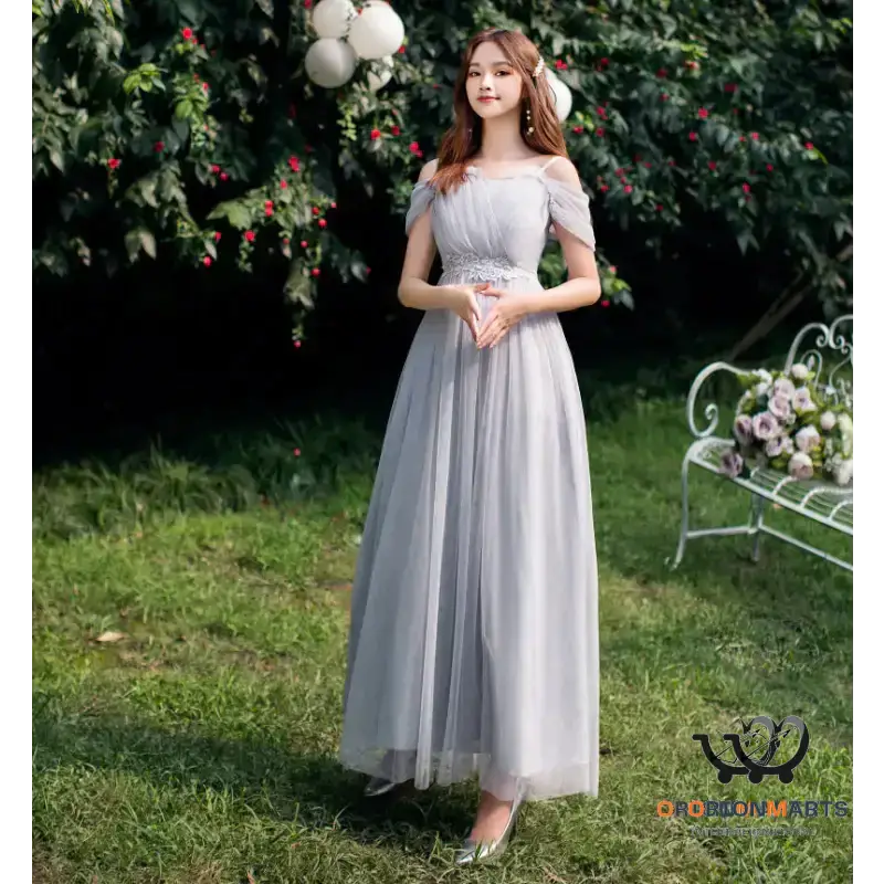 Elegant Gray Bridesmaid Dress