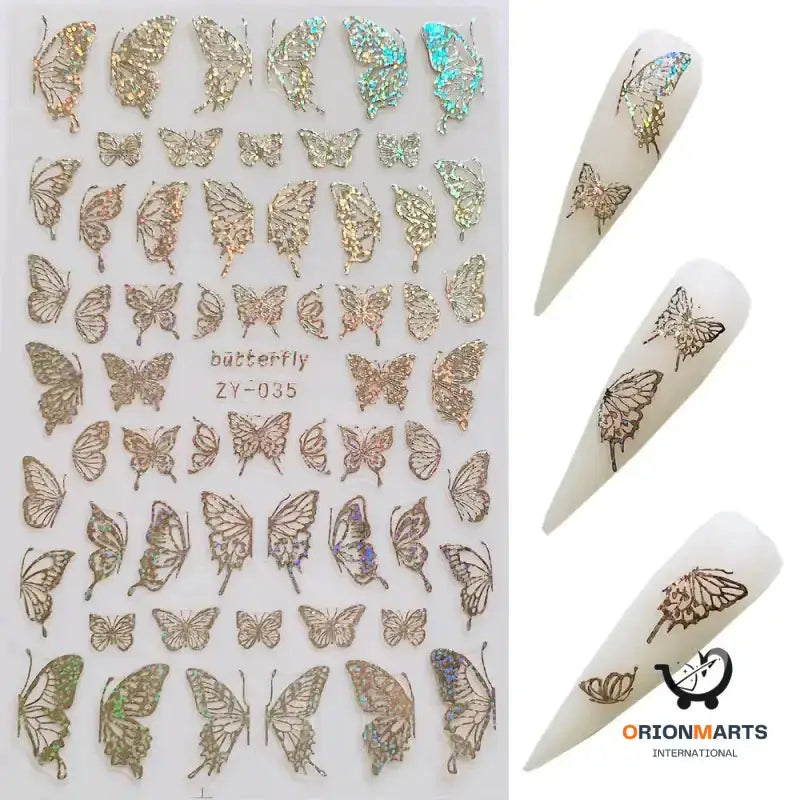 Laser Butterfly Nail Sticker