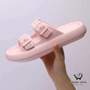 Platform Slippers Women’s Summer Buckle Home Shoes Fashion