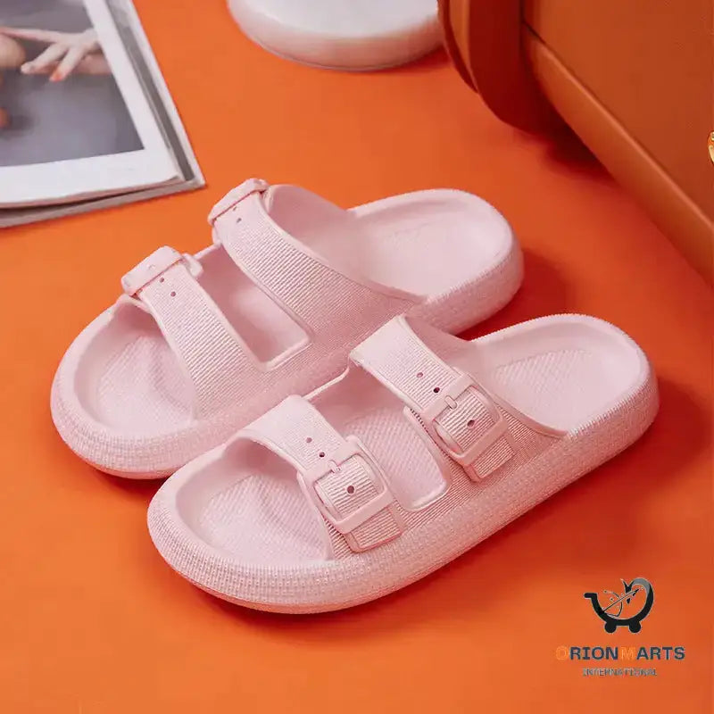Platform Slippers Women’s Summer Buckle Home Shoes Fashion