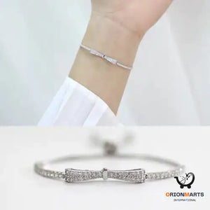 Butterfly Knot Pearl Sterling Silver Bracelet from Korea