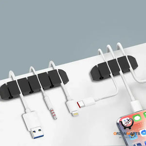 Self-Adhesive Desktop Cable Organizer with Multiple Holes