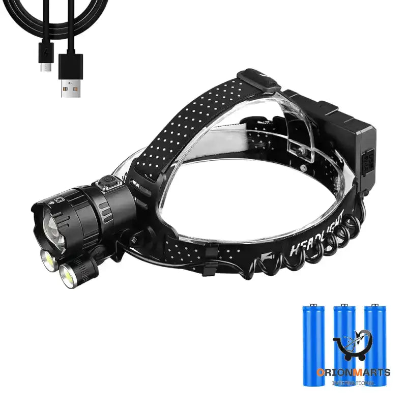 Waterproof Rechargeable LED Headlamp USB Mobile Power Supply