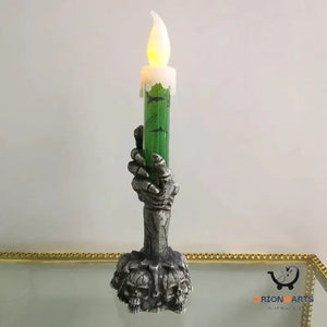 Skeleton Ghost Holding Candle Halloween Decor