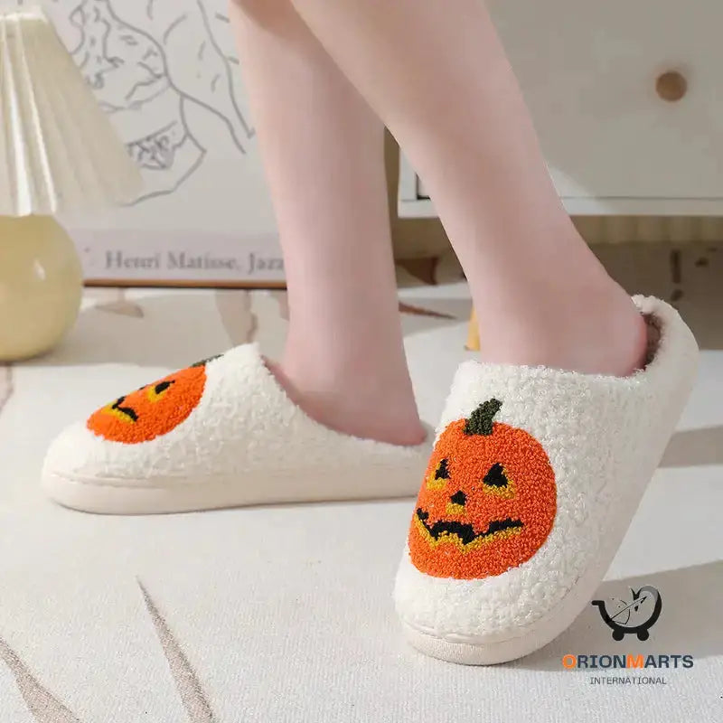 Warm Pumpkin Cartoon Slippers for Couples