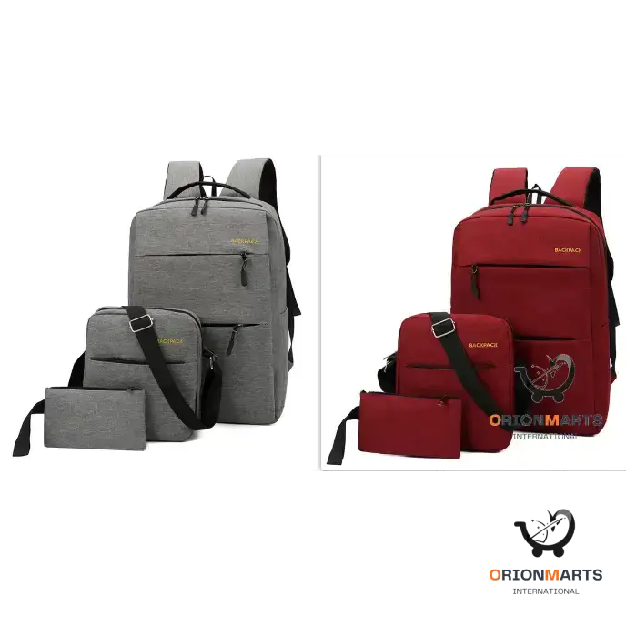 Unisex Three-piece Outdoor Travel Backpack Set