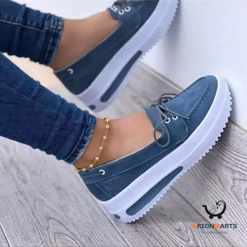 Women’s Lace-up Flats Shoes Wedges Heel Casual Shoes