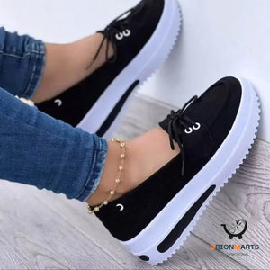 Women’s Lace-up Flats Shoes Wedges Heel Casual Shoes