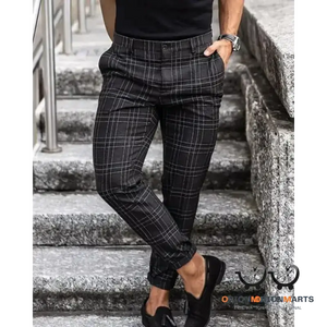 Plaid Casual Trousers
