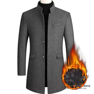 Leisure Suit Men’s Medium Length Wool Coat