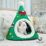 Cozy Autumn and Winter Cat Nest with Hat Shape Sponge
