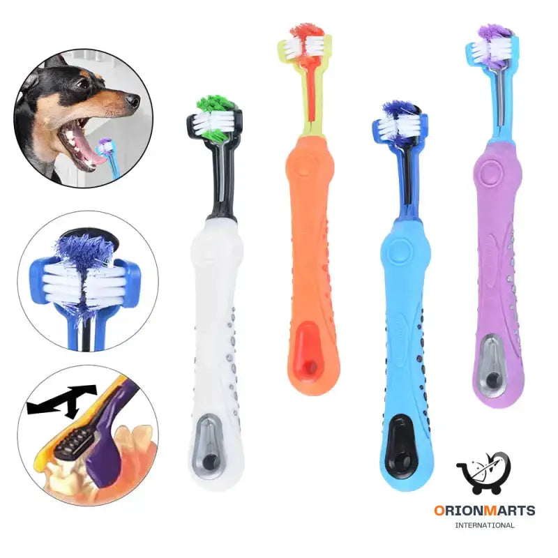 3-Sided Pet Toothbrush for Dogs and Cats