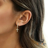 Geometric Cross Earrings