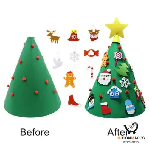 DIY Three-dimensional Felt Christmas Tree Pendant for Kids