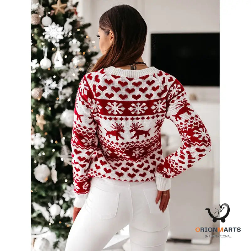 Knitted Christmas Elk Sweater
