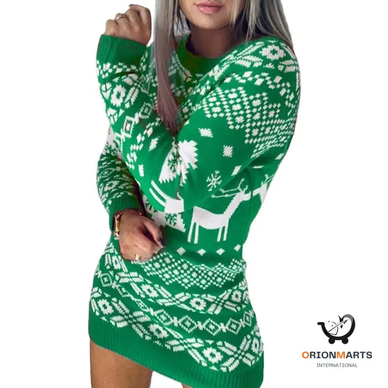 Knitted Christmas Elk Sweater