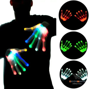 LED Light Up Skeleton Hand Gloves for Halloween