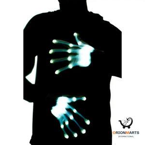 LED Light Up Skeleton Hand Gloves for Halloween