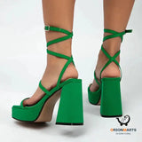 Chunky High Heel Sandals for Women - Fashionable Summer