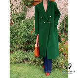 Coat Women’s Suit Collar Woolen Long Coat