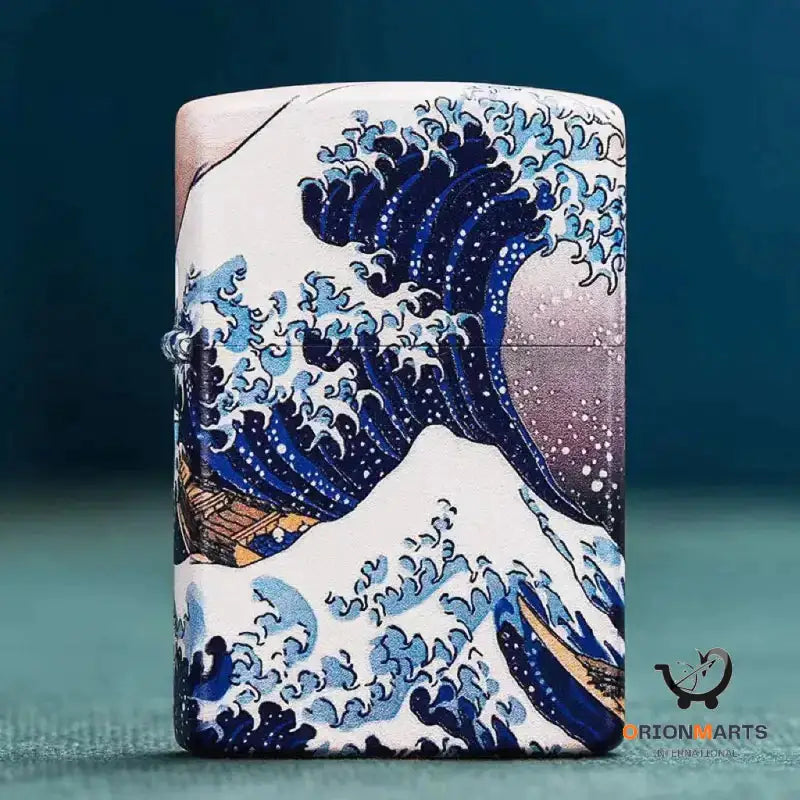 Kanagawa Surf Inside Windproof Lighter with Colored Lacquer