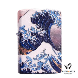 Kanagawa Surf Inside Windproof Lighter with Colored Lacquer