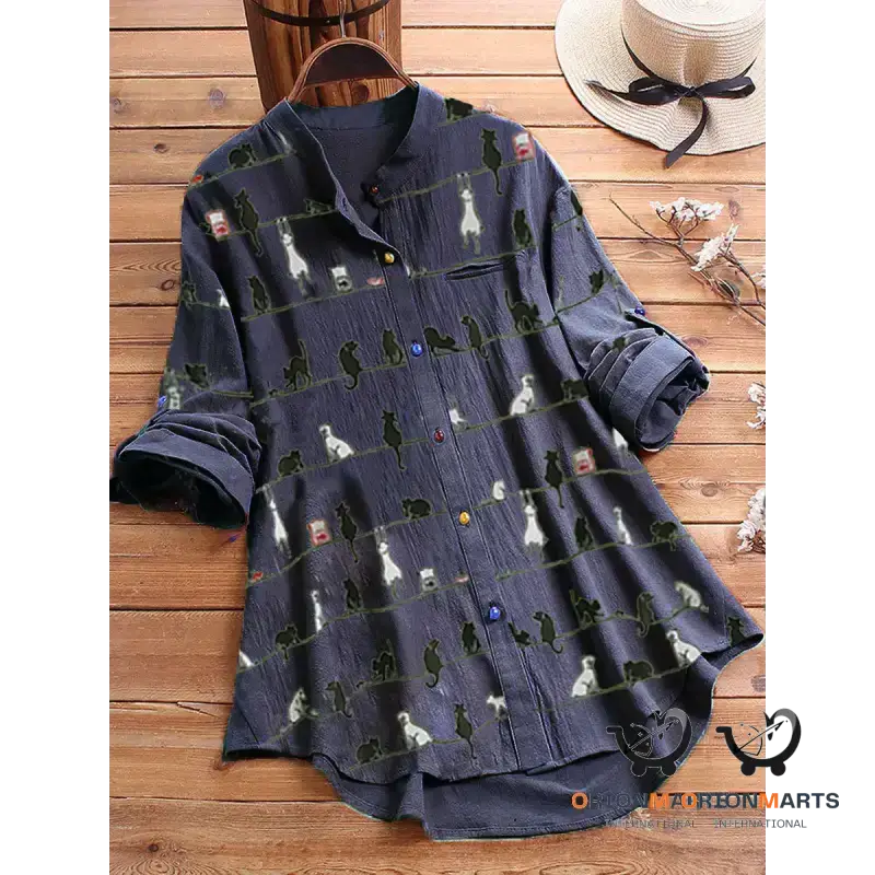 Long Shirt With Printed Color Buttons