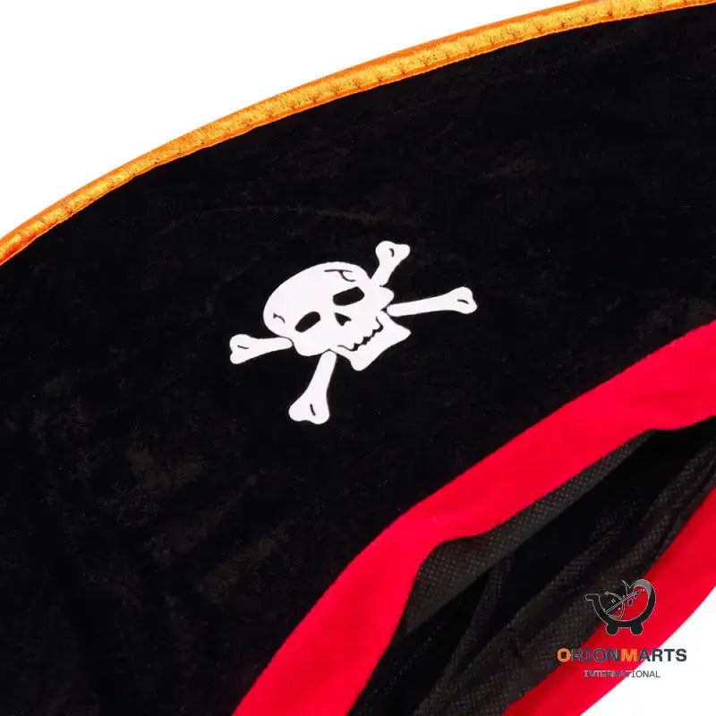 Skull Print Pirate Captain Hat for Halloween