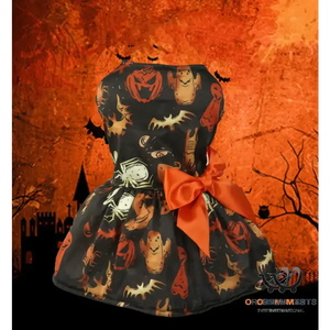 Pumpkin Print Pet Dress for Halloween