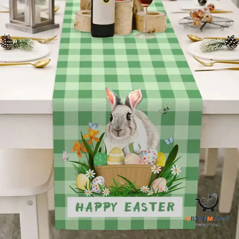 Elegant Easter Cotton Linen Table Runner