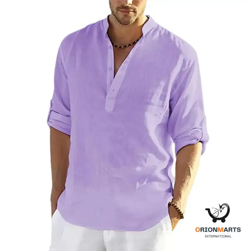 Men’s Casual Cotton Linen Shirt