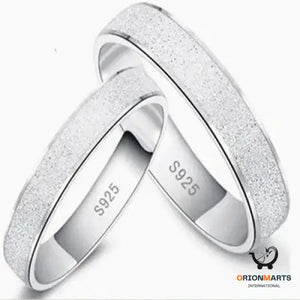 Frosted Sterling Silver Couple Ring
