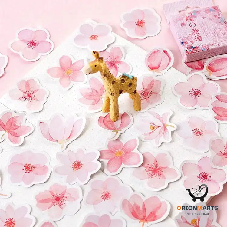 Romantic Sakura Sticker DIY Material