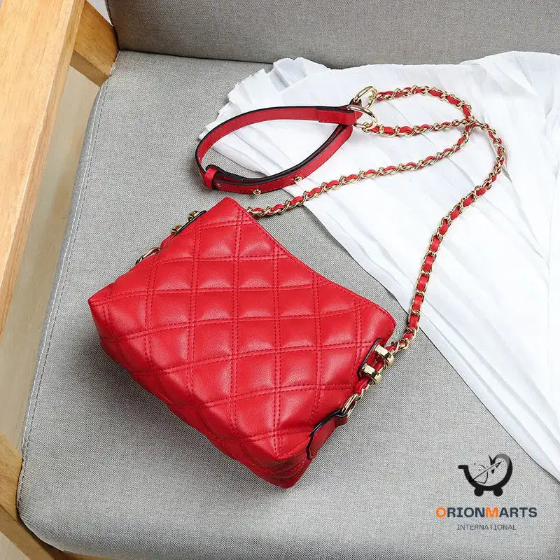 All Ins One-shoulder Leather Cross-body Chain Bag