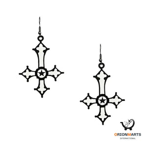 Gothic Inverted Cross Earrings