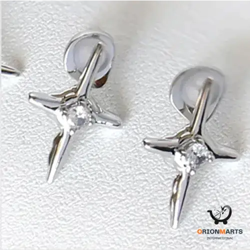 Ins Cross Kvk Diamond Earrings
