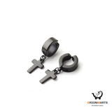 Titanium Steel Cross Earrings