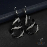 Nightclub Exaggerated Frosted Cross Earrings