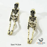 Detachable Skull Skeleton Earrings Set