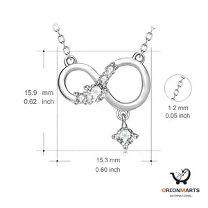Infinite Diamante Sterling Silver Pendant Necklace