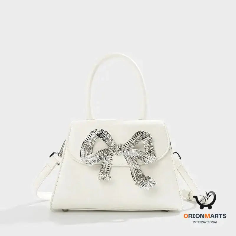 Fashionable Diamond Bow Square Bag