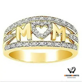 Heart Shaped Diamond Mom Ring