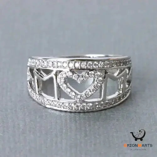 Heart Shaped Diamond Mom Ring