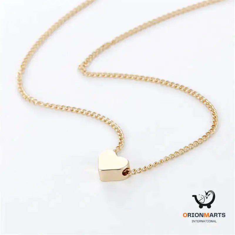 Simple Fashion Gold Color Double-sided Love Pendant