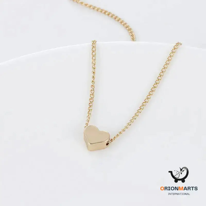 Simple Fashion Gold Color Double-sided Love Pendant