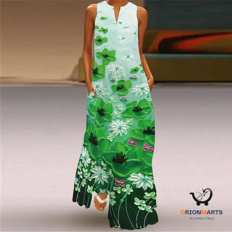 Women’s Sleeveless Printed Dress Summer Fashion Clothes