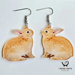 Easter Rabbit Flower Basket Earrings