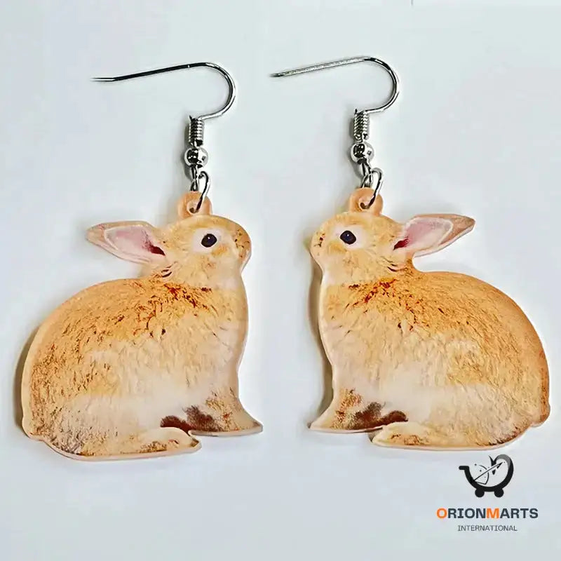 Easter Rabbit Flower Basket Earrings