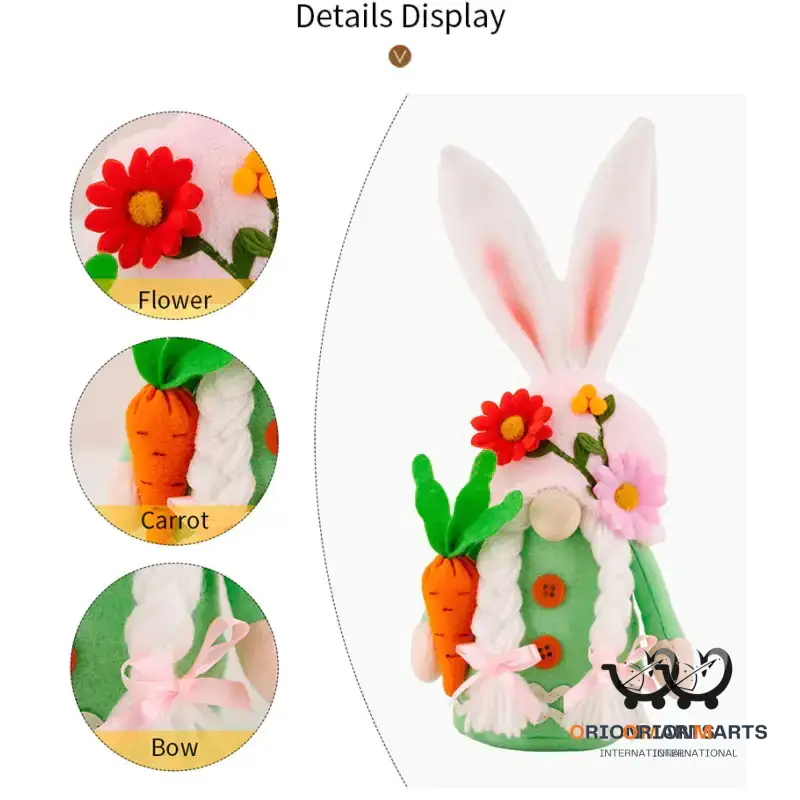 Handmade Easter Gnome Rabbit Doll