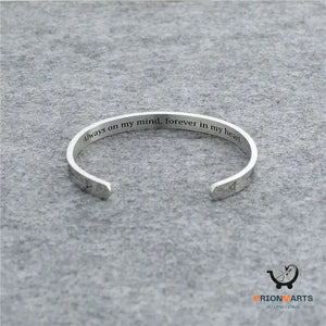 Engraved Stainless Steel Cuff Bracelet